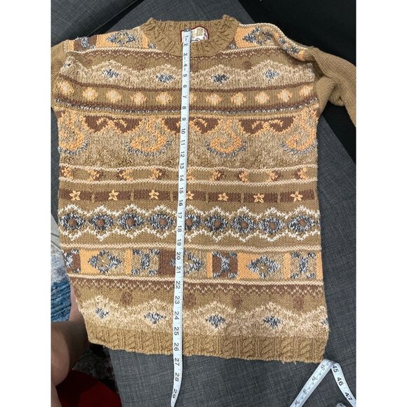 Crystal Kobe Vintage Brown Cable Knit Sweater Sz M - Picture 7 of 7